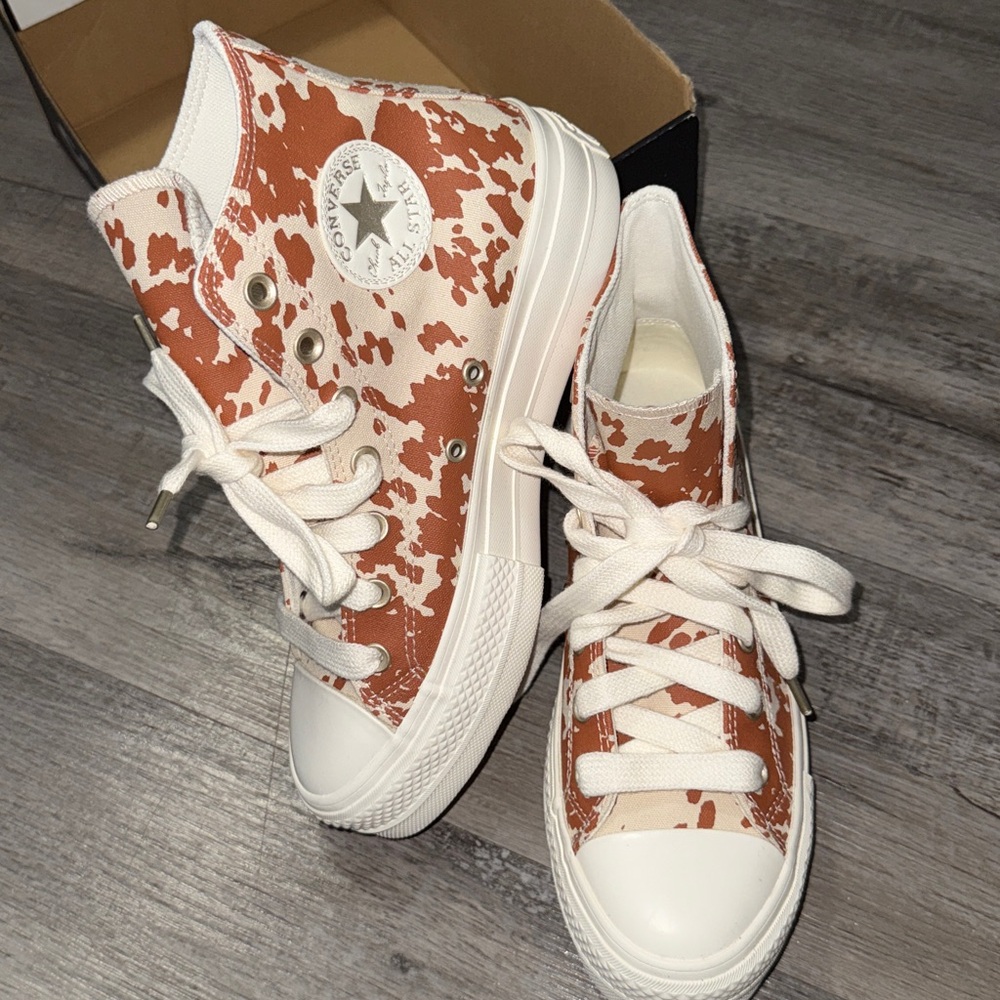 Converse High-Tops in Brown and White